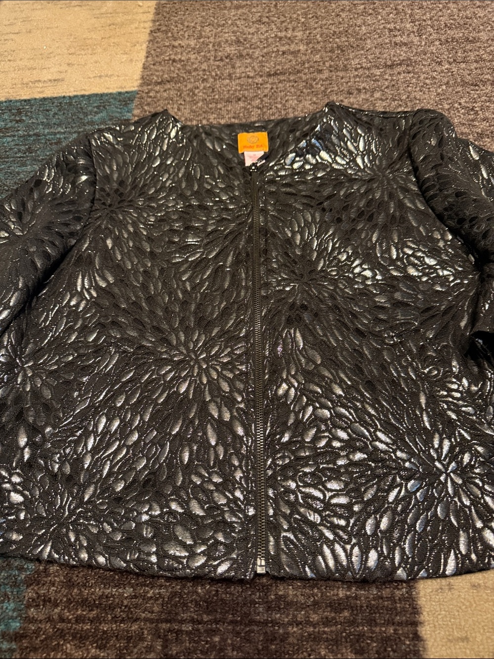 Ruby Rd. Black Quilted Floral-Texture Jacket - Picture 5 of 9